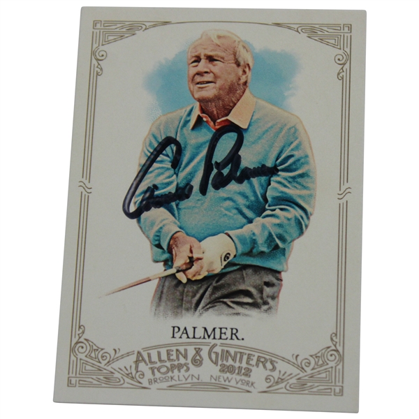 Arnold Palmer Signed 2012 Topps Allen and Ginter Golf Card JSA #P57616