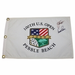 Palmer & Nicklaus Signed 2000 US Open at Pebble Beach Embroidered Flag JSA ALOA
