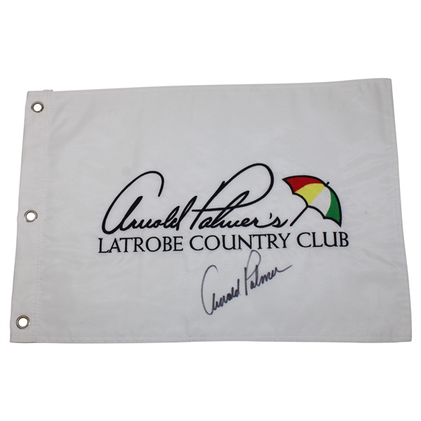 Arnold Palmer Signed Latrobe Country Club Embroidered Flag JSA ALOA