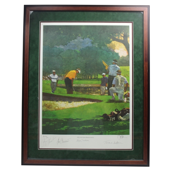 Stewart, Watson, Nelson & Crenshaw Signed 1993 GTE Byron Nelson Classic Framed Print JSA ALOA