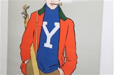 Vintage Yale Mixture 'A Gentleman's Smoke' Golfer Smoking Ad Calendar - Framed