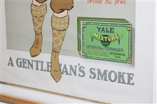 Vintage Yale Mixture 'A Gentleman's Smoke' Golfer Smoking Ad Calendar - Framed