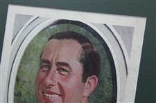 Walter Hagen Signed Cut w/Advertisement Display- Framed JSA ALOA