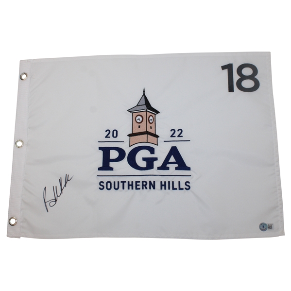 Brooks Koepka Signed 2022 PGA Championship at Southern Hills Embroidered Flag JSA ALOA