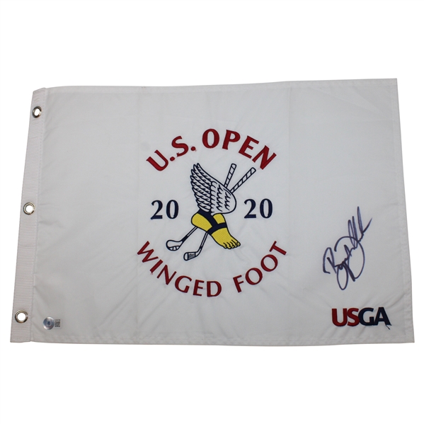 Bryson Dechambeau Signed 2020 US Open At Winged Foot Embroidered Flag JSA ALOA
