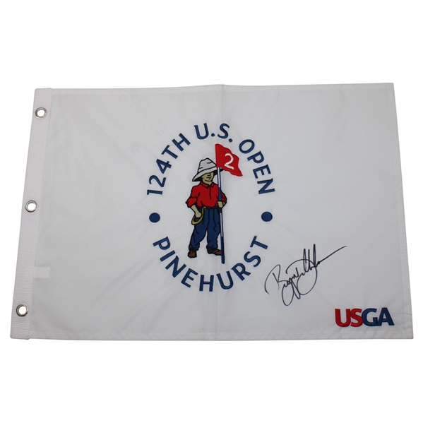 Bryson Dechambeau Signed 2024 US Open at Pinehurst Embroidered Flag JSA ALOA