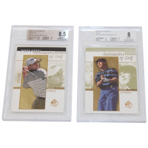 Two (2) 2001 SP Authentic Golf Cards BVG