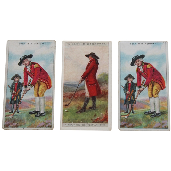 Three (3) Red Coat Golfer Tobacco Golf Cards