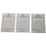 Three (3) Wills Cigarettes' British Sporting Personalities Golf Cards
