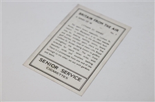 Four (4) Senior Service Cigarette Golf Cards Series Of 48 