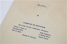 1937 Ryder Cup USA Team Signed Winner Buffet Menu with Original Photo JSA ALOA
