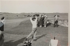 1958 World Amateur Championship Wire Photo of Bobby Jones Riding In His Electric Wheelchair Watching Player Tee Off