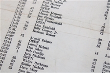 1964 Masters Tournament Thursday (x2), Friday & Par-3 Tournament Pairing Sheets - Arnold Palmer Winner