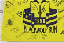 Multi Signed 1998 US Women's Open at Blackwolf Run Yellow Flag JSA ALOA