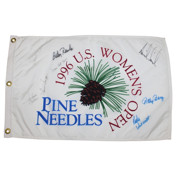 Sorenstam, Berg & Six Others Signed 1996 US Womens Open at Pine Needles Flag JSA ALOA