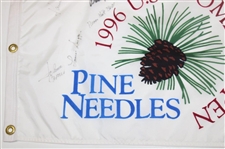 Sorenstam, Berg & Six Others Signed 1996 US Women's Open at Pine Needles Flag JSA ALOA