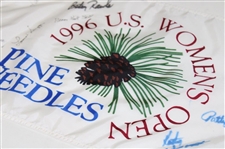 Sorenstam, Berg & Six Others Signed 1996 US Women's Open at Pine Needles Flag JSA ALOA