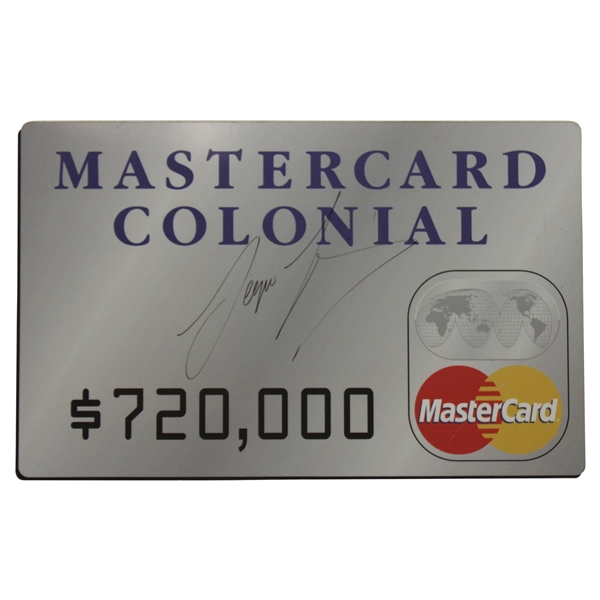 Sergio Garcia Signed Master Card Colonial Oversize $720k Presentation Check - 1st PGA Tour Win JSA ALOA