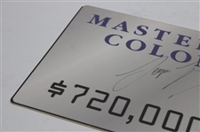 Sergio Garcia Signed Master Card Colonial Oversize $720k 'Presentation Check' - 1st PGA Tour Win JSA ALOA