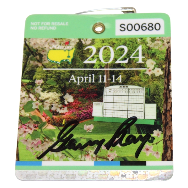 Gary Player Signed 2024 Masters Tournament SERIES Badge #S00680 JSA ALOA