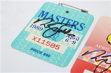 Nick Faldo Signed 1989, 1990, & 1996 Masters Tournament SERIES Badges JSA ALOA