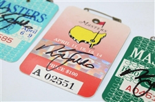 Nick Faldo Signed 1989, 1990, & 1996 Masters Tournament SERIES Badges JSA ALOA