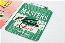 Nick Faldo Signed 1989, 1990, & 1996 Masters Tournament SERIES Badges JSA ALOA