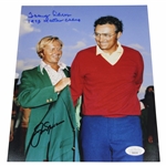 Jack Nicklaus & Tommy Aaron Dual Signed Green Jacket 8x10 Photo JSA #CB46164