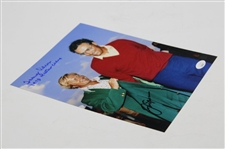 Jack Nicklaus & Tommy Aaron Dual Signed Green Jacket 8x10 Photo JSA #CB46164