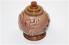 Circa 1920's Rookwood Golf & Other Sports Brown Cigarette Dispenser
