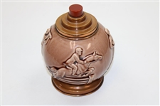 Circa 1920's Rookwood Golf & Other Sports Brown Cigarette Dispenser