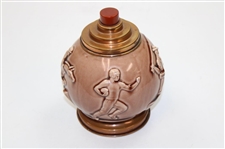 Circa 1920's Rookwood Golf & Other Sports Brown Cigarette Dispenser