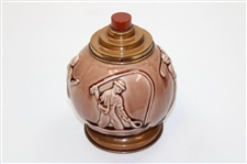 Circa 1920's Rookwood Golf & Other Sports Brown Cigarette Dispenser
