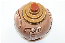 Circa 1920's Rookwood Golf & Other Sports Brown Cigarette Dispenser