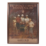Palmer, Player, And Others Signed The Vintage Chrysler Invitational 1987 Poster - Framed JSA ALOA