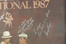 Palmer, Player, And Others Signed The Vintage Chrysler Invitational 1987 Poster - Framed JSA ALOA