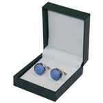 Masters Tournament Silk Lt Blue Logo Cuff Links in Original Box - Made in Italy
