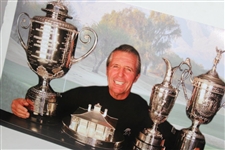 Gary Player Signed Grand Slam Trophy Panoramic Collage JSA ALOA