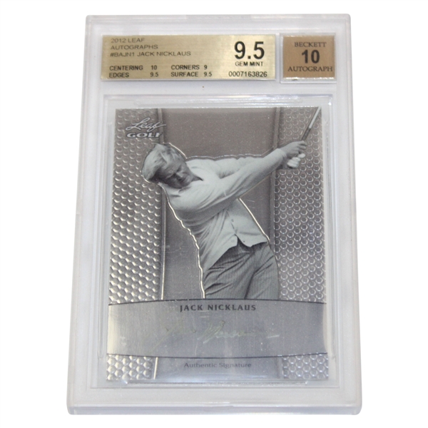 Jack Nicklaus Signed 2012 Leaf Autographs Card Beckett Graded 9.5 Gem Mint 10 Autograph 