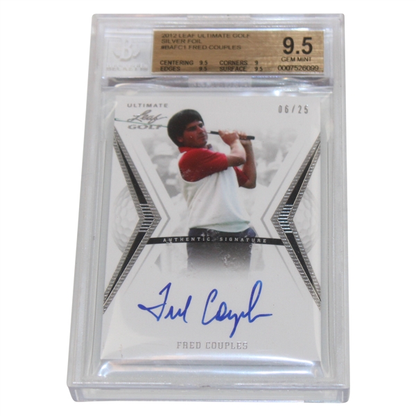 Fred Couples Signed 2012 Leaf Ultimate Golf Silver Foil LTD ED #6/25 Card Beckett Gem Mint 9.5 Autograph 10