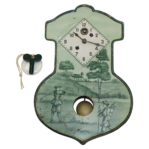 1910 De Luxe Pendulum Clock - Waterbury Ct. Manufactured August C Keebler Co. w/ Key