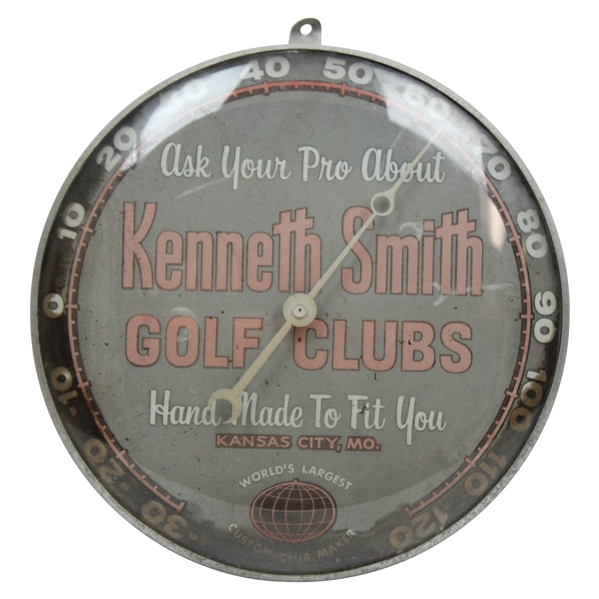 Vintage Kenneth Smith Golf Clubs Thermometer Ad