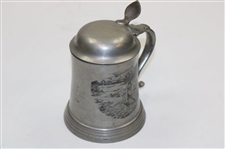 1898 Reed & Barton Pewter Golfer Stein/Mug w/Glass Base