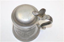 1898 Reed & Barton Pewter Golfer Stein/Mug w/Glass Base