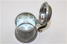 1898 Reed & Barton Pewter Golfer Stein/Mug w/Glass Base