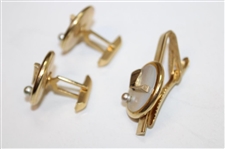 Three (3) Sets Of Golf Club Theme Cuff Links