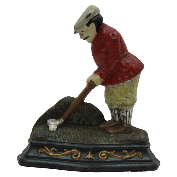 Wright Studios Golfer w/Red Coat Metal Door Stop