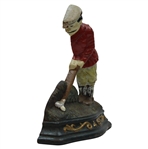 Wright Studios Golfer w/Red Coat Metal Door Stop