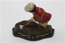 Wright Studios Golfer w/Red Coat Metal Door Stop