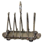 Vintage Crossed Clubs with Golf Ball Ring Silver Toast Rack